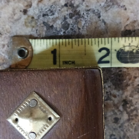 COFFIN Brass Wooden Trinket Hinged Incense Box Vintage Apothecary Style - Picture 10 of 11